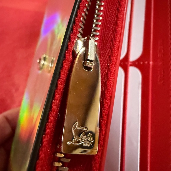 CHRISTIAN LOUBOUTIN SILVER HOLOGRAPHIC BOUDOIR STUDDED BAG WITH COA - Picture 8 of 15